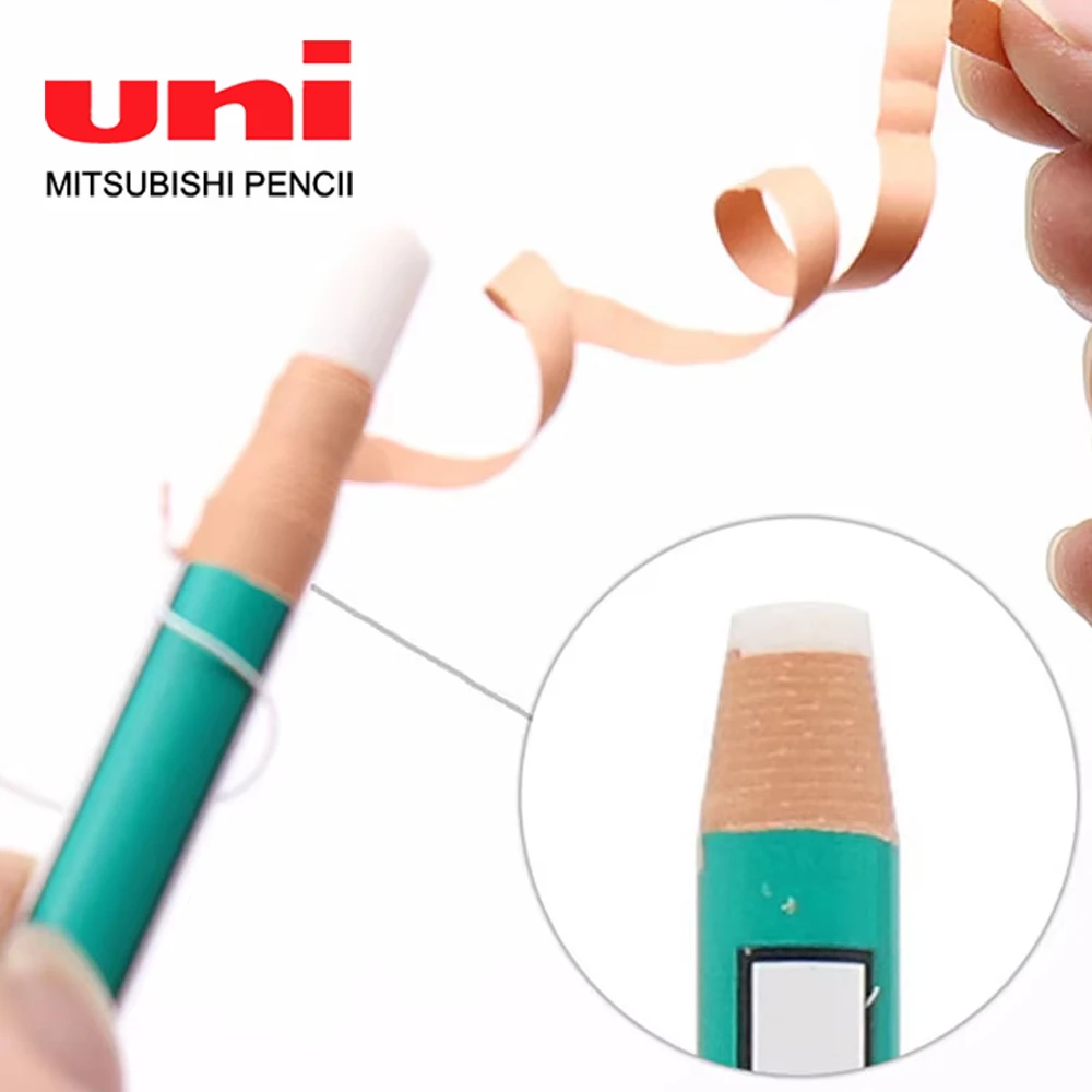 Uni EK-100 Pencil Type Super Eraser 10PCS/BOX Roll Paper Pen Type Eraser Easy To Use Wipe Clean For School & Office Supplies