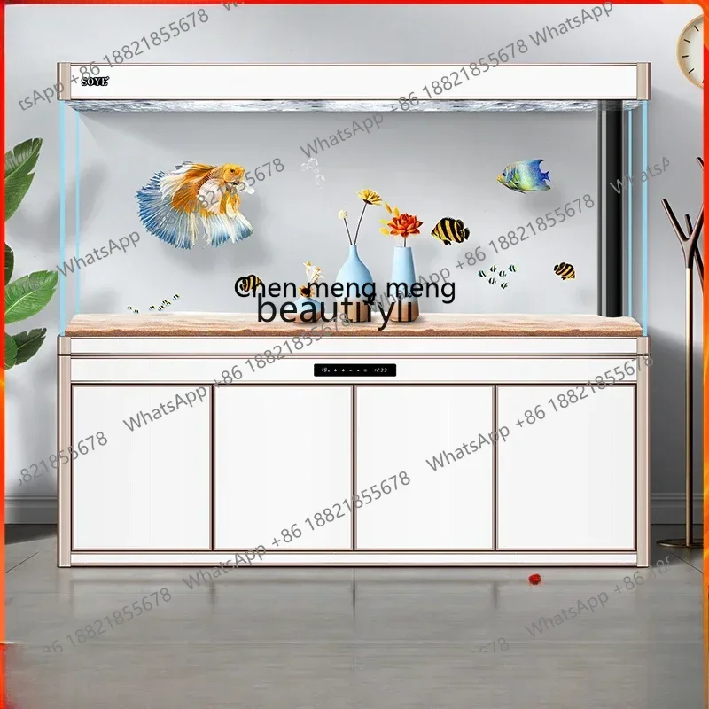 G153  S Intelligent ultra-white fish tank aquarium screen ecological living room large bottom filter partition