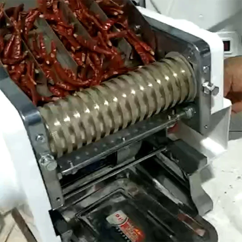 

Small Food Shredder Processing 220V Commercial Dried Chili Shredder 2/3/4/6mm Electric Tobacco Cutting Machine