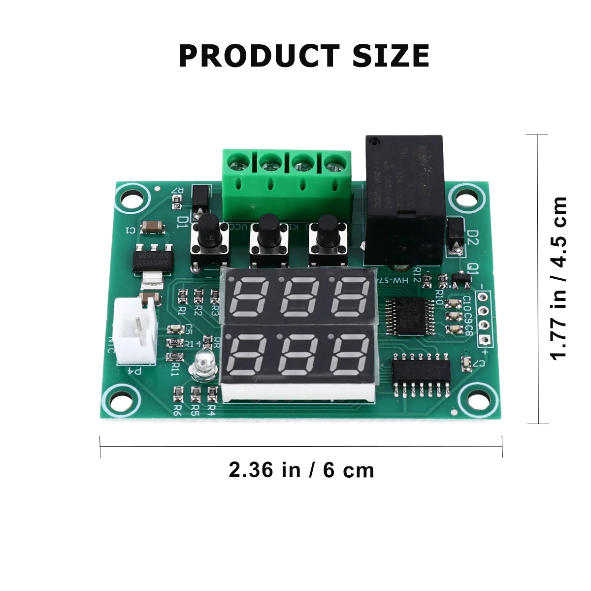 Módulo controlador de temperatura dc 12v placa termostato digital sensor controle preciso diferença de retorno de 0.1 graus