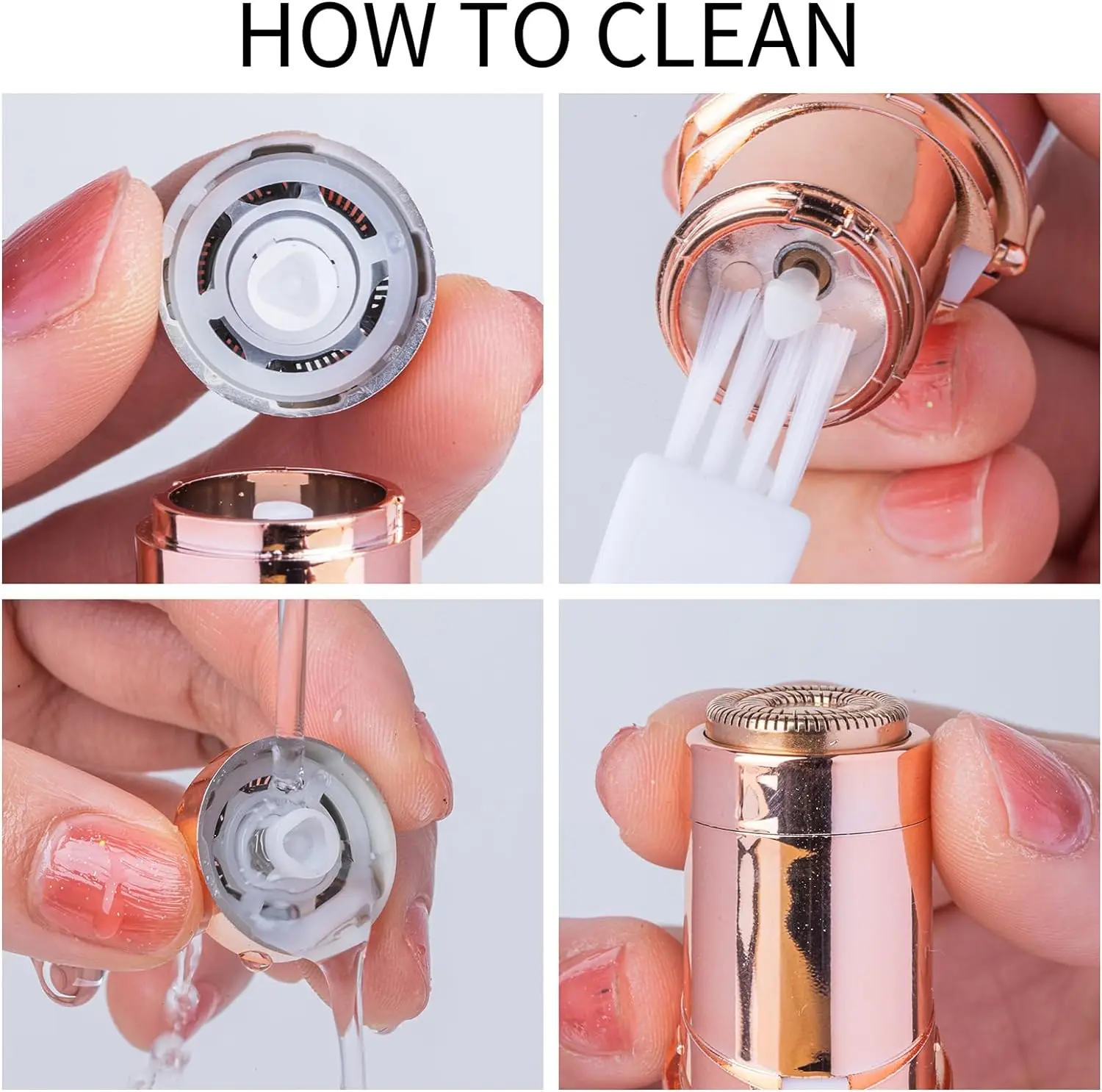 Depilazione viso per donna, mini depilatore, rasoio elettrico epilatore bikini portatile per labbra, mento, ascelle, pesca