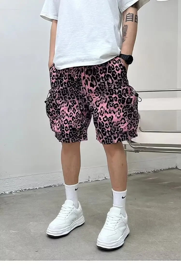 Classic Colorful Leopard Shorts Men Summer Beach Short Pants Hawaii Beach Swimming Pants Swim Trunks Cool Ice Shorts