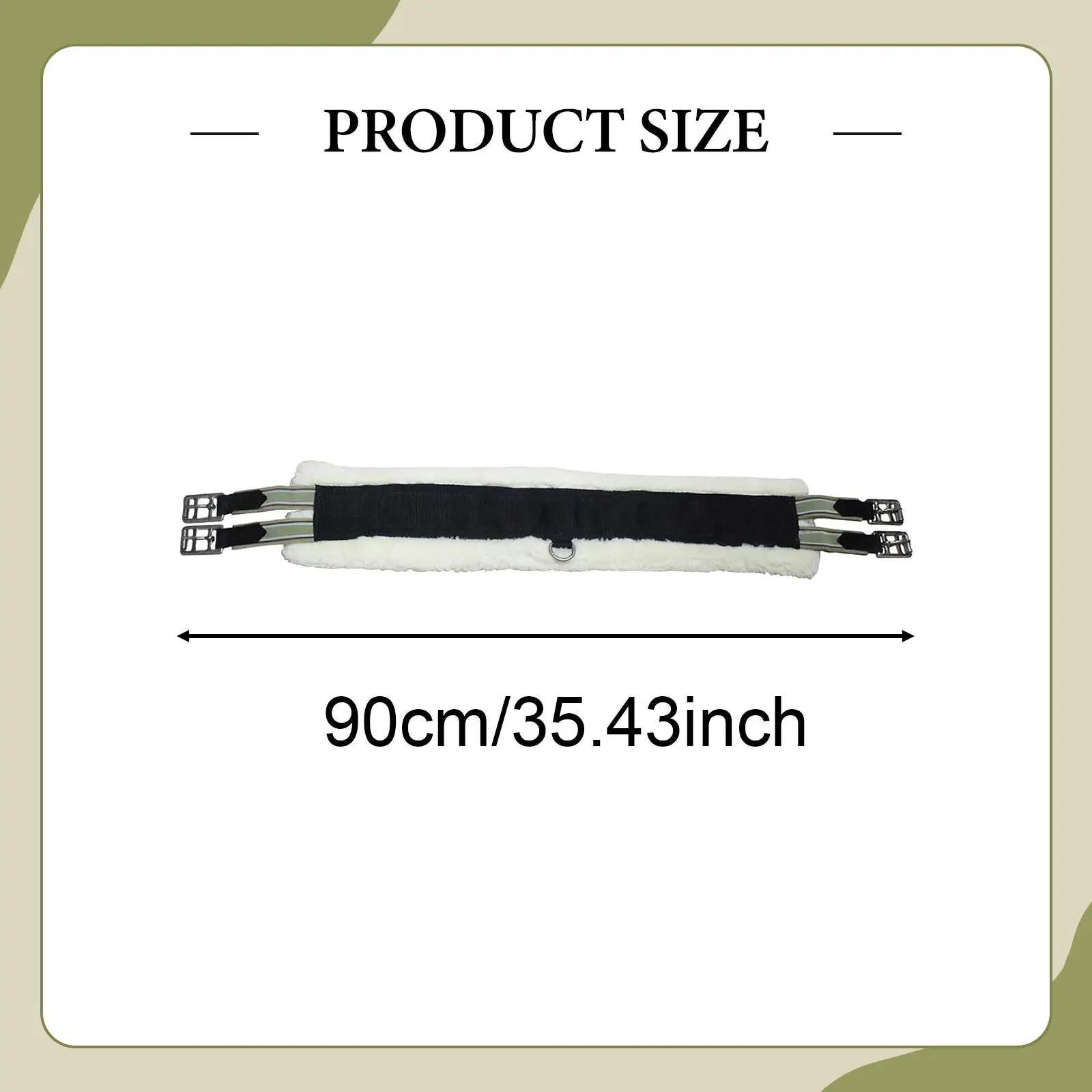 مقاس الحصان، حزام قصير من الفلانيل، مبطن غير قابل للانزلاق، إبزيم من الفولاذ المقاوم للصدأ للاستخدام الفروسي متعدد الاستخدامات