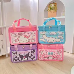 Cartoon Hello Kitty Sanrio Lunch Box Bag Kuromi My Melody Cinnamoroll Kawaii Portable Student Large Capacity Insulated Bento Bag