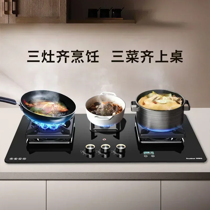 Powerful and efficient home use built-in three-burner gas stove Natural gas, liquefied gas, strong firepower