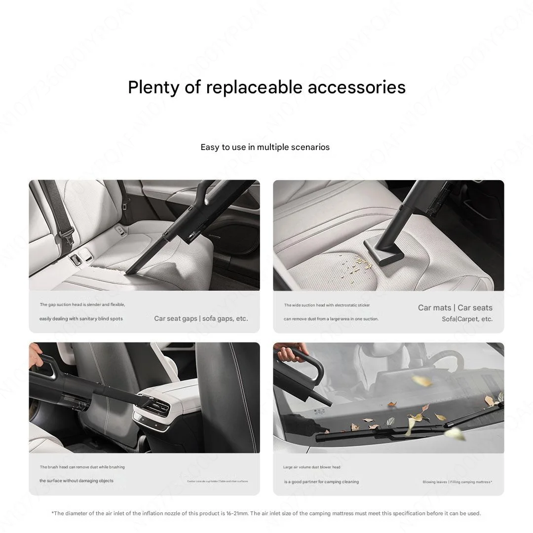 เครื่องดูดฝุ่นในรถยนต์เสี่ยวมี่ มิย่า ดูดฝุ่นแรง สามในหนึ่งเดียว กำจัดฝุ่นลึก สามารถใช้เป็นเครื่องดูดฝุ่นในรถยนต์และในบ้านได้