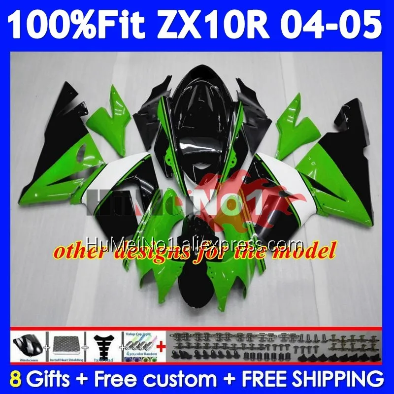 Injection Body For KAWASAKI NINJA ZX-10 ZX 10R 10 R ZX10R 04 Stock Green 05 216No.14 1000CC ZX1000 CC ZX-10R 2004 2005 Fairing