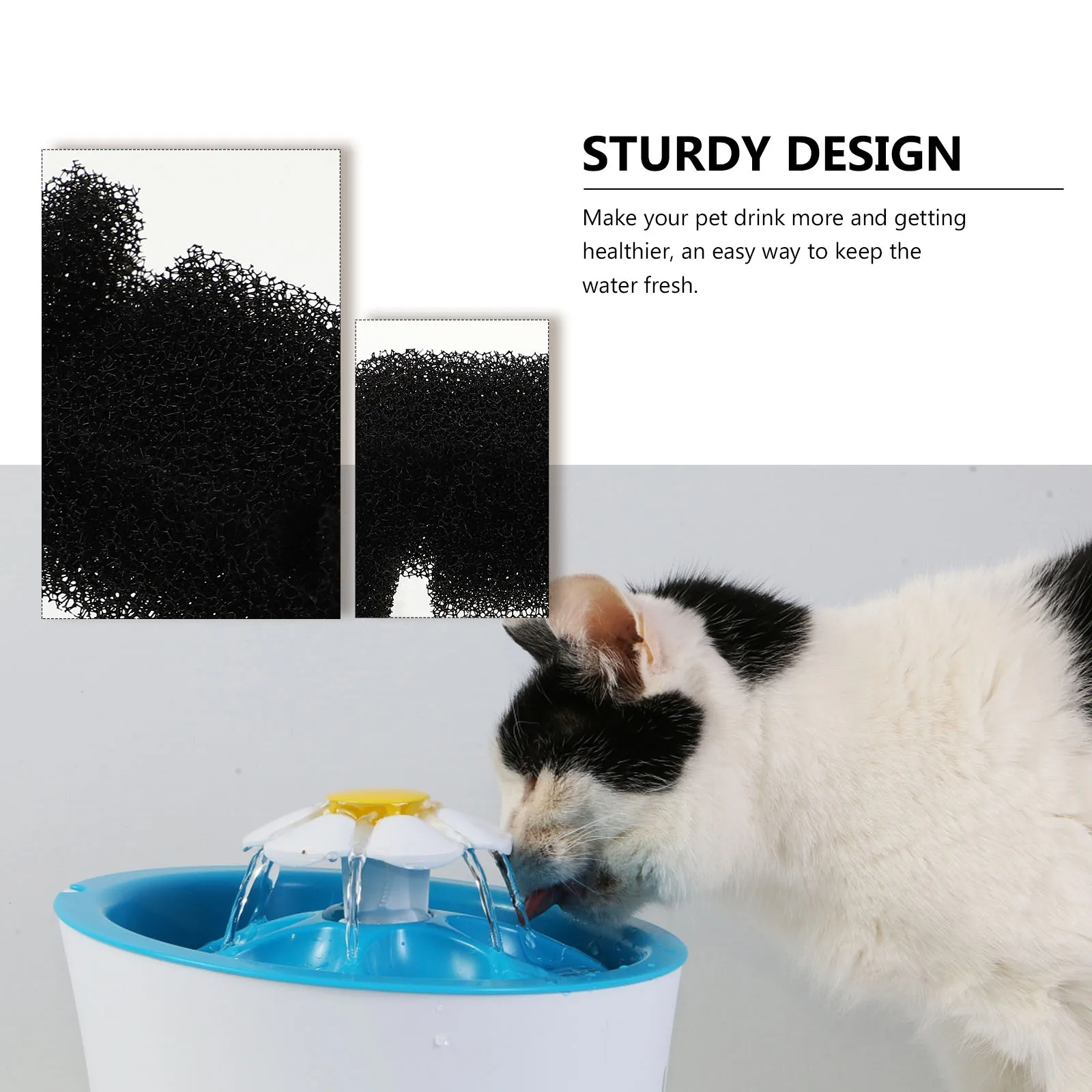 

8pcs Pet Fountain Filter Replacement Premium Sponge for Cat Water Dispenser Automatic Filter Debris Hair Protection for Home