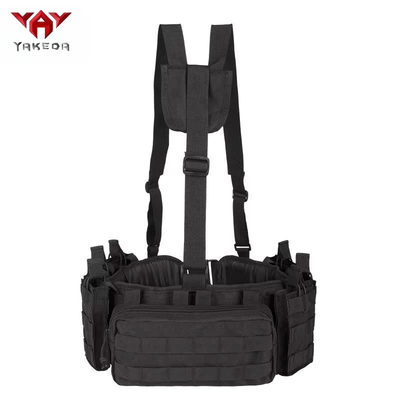 

Yakeda Assault Combat Harness Kit Loaded Gear Y-Straps Hunting Tactical Padded Belt with Harness Tactical Belt Chest Rig