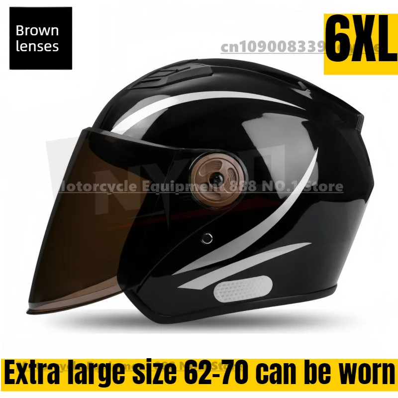 

6XL Large Motorcycle Helmet Men's Extra Large 70cm Large Head Circumference Safety Helmet Motorcycle Half Helmet