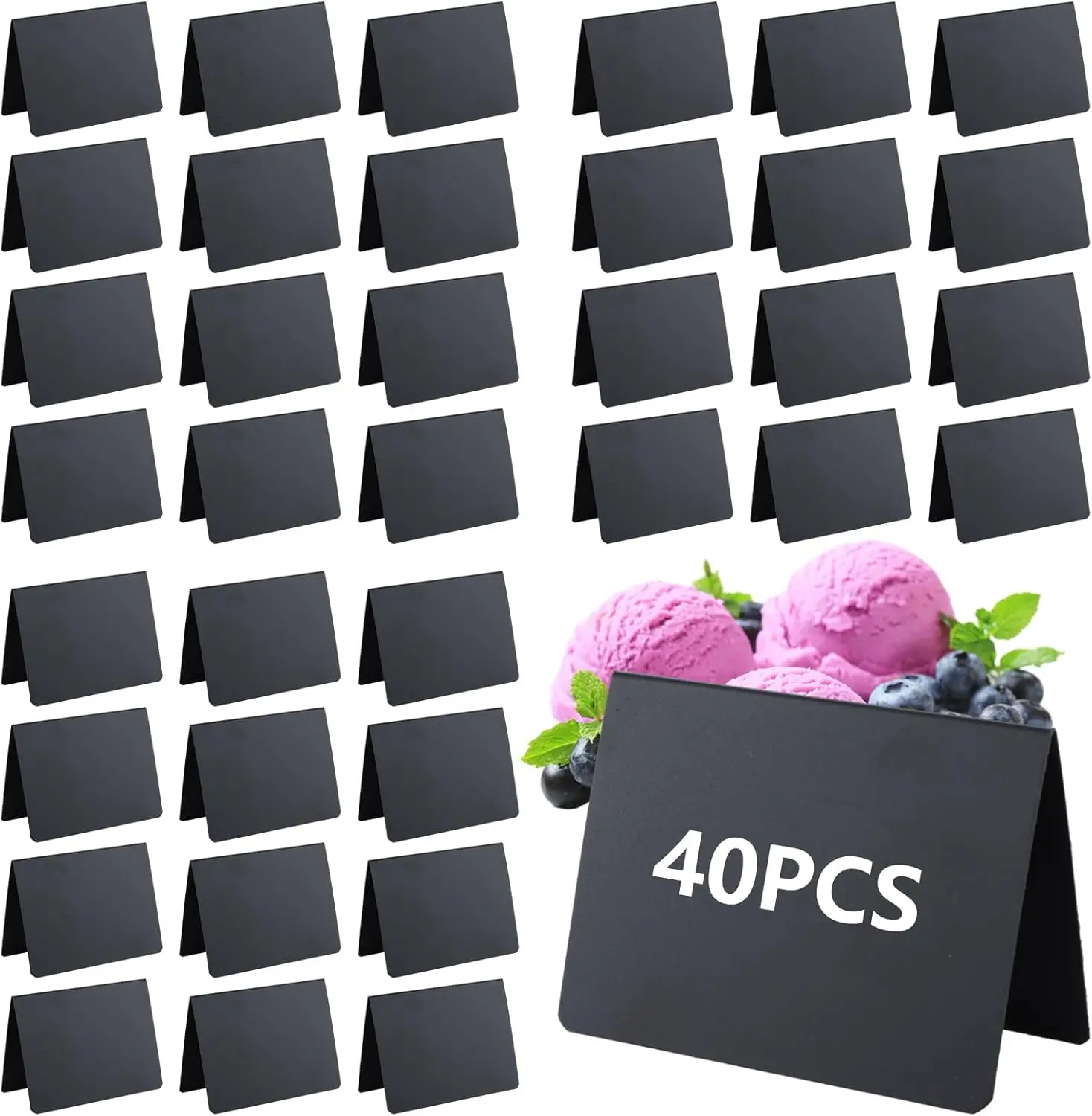 

40 Pcs Small Plate Buffet Signage Restaurant Pvc Material Merchandise Display Holder