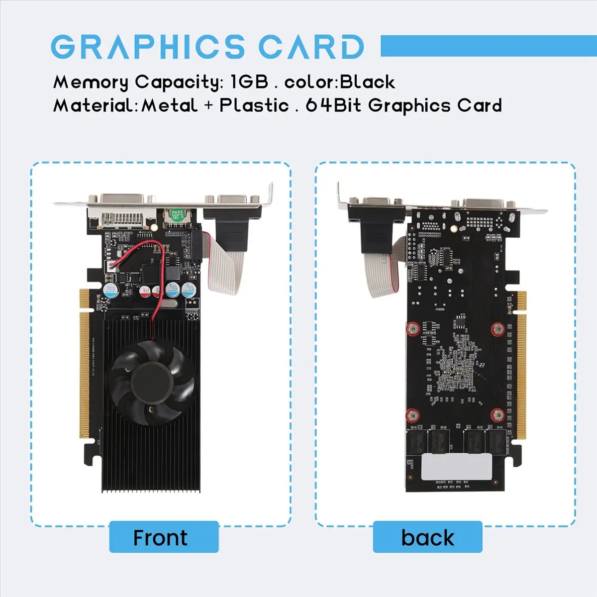 

~【A208Z】GT210 1 ГБ DDR2 64-битная видеокарта PCIE 2.0 GPU - совместимая с DVI VGA настольная видеокарта