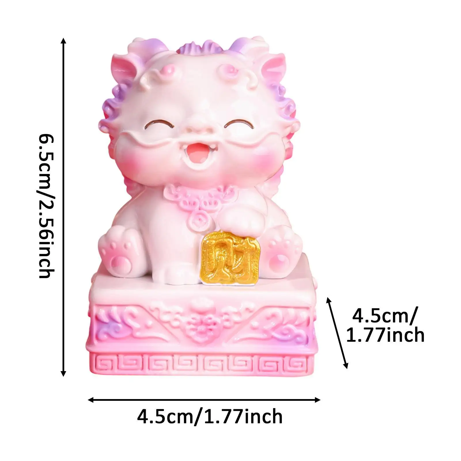 Pi Yao Jade Seal Statue Resin Figurine Gift Fengshui for Indoor Cabinet Desk