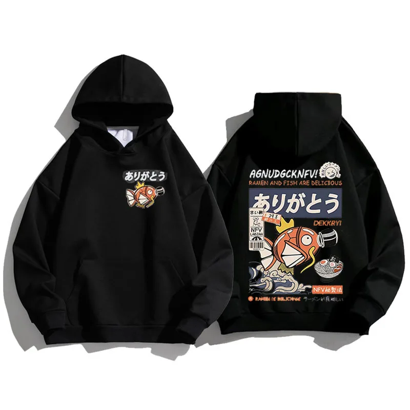 Sudadera con capucha de Anime japonés Harajuku para hombre, ropa de calle informal de alta calidad, Jersey extragrande Unisex, patrón estampado de