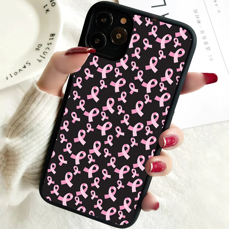 5 5S SE 2020 Phone Cover Case for iPhone 6 6S 7 8 PLUS X XS XR 11 12 13 MINI 14 PRO MAX Rubber Girl Breast Cancer Pink Ribbon