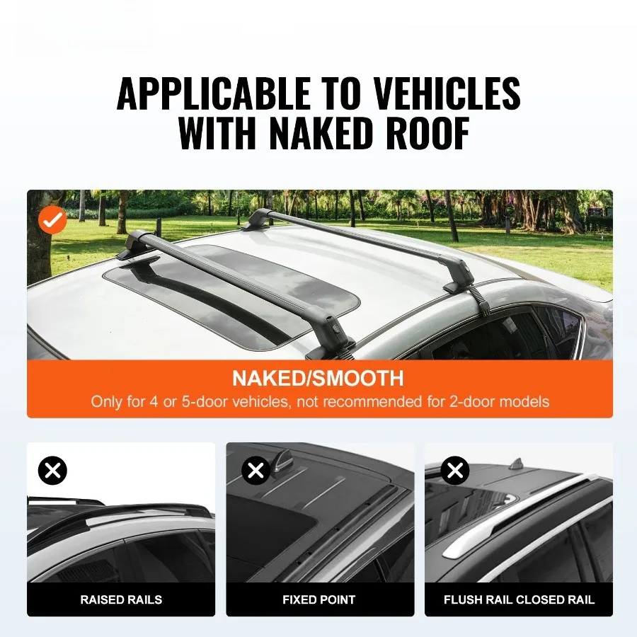 

41.3 Universal Roof Rack Cross Bars for Cars HeavyDuty Aluminum Roof Rack with 155 Lbs Capacity Adjustable Lockable Fit for SUV