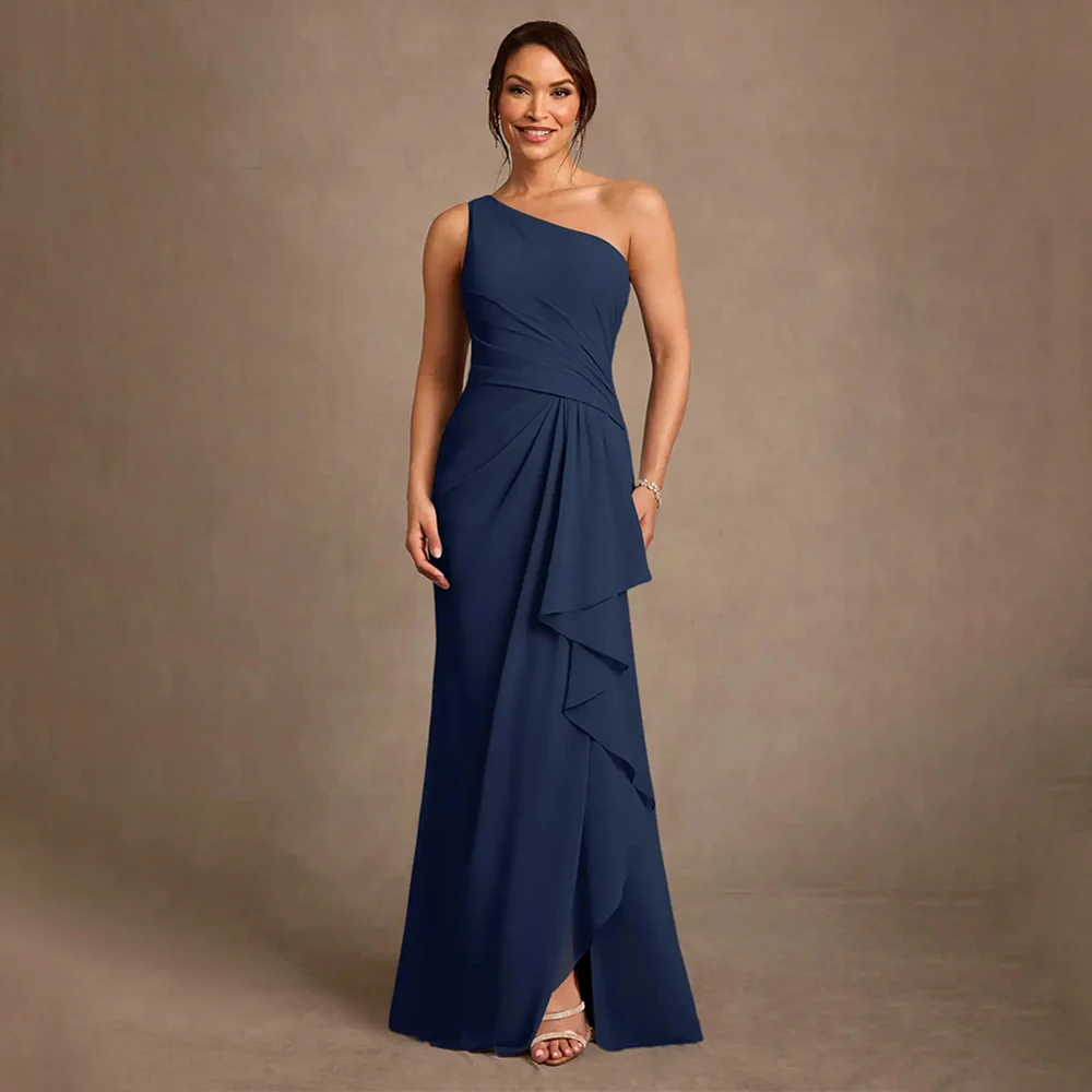

One Shoulder Mother Of Bride Dresses Wedding Pleated Ruffle Mother Of The Bride Dress Elegant Formal Party Gowns Mother Dress