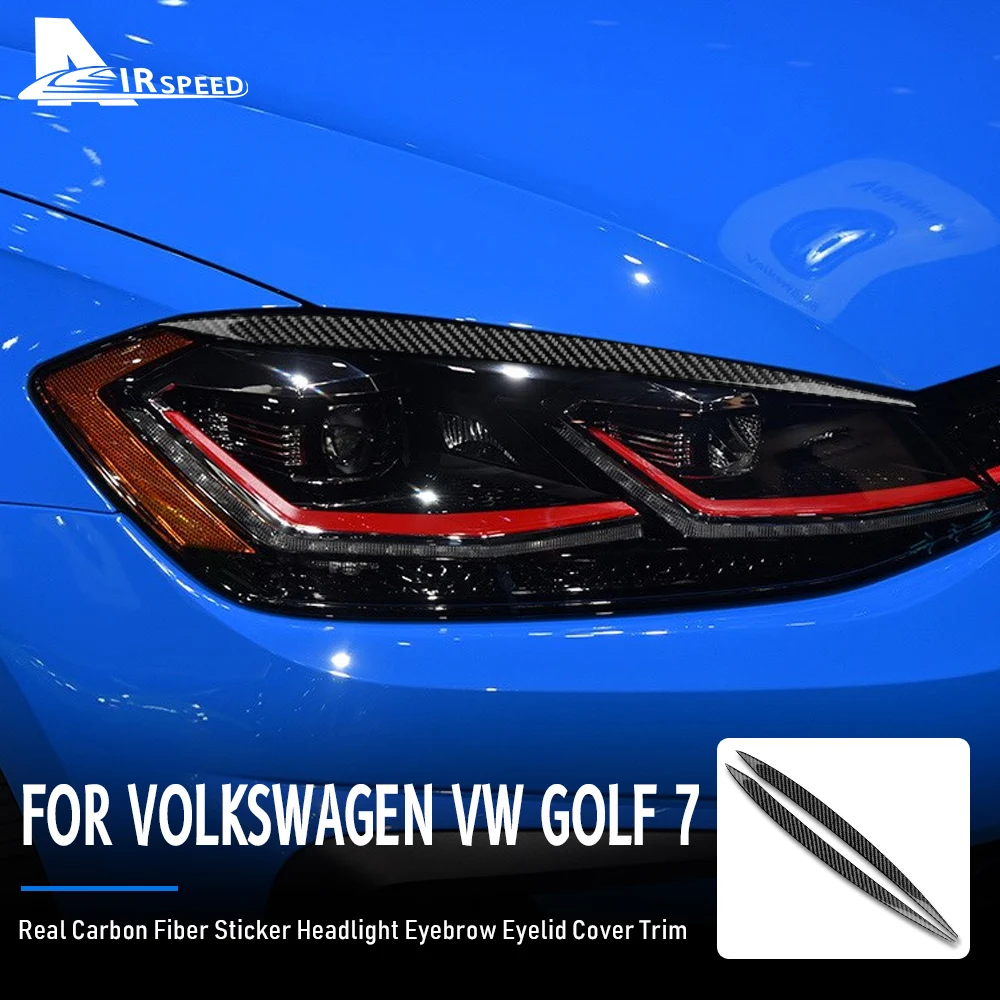 

Carbon Fiber for Volkswagen VW Golf 7 MK7 GTI 2013-2017 Car Headlamp Headlight Cover Trim Eyelids Eyebrow Sticker Accessories