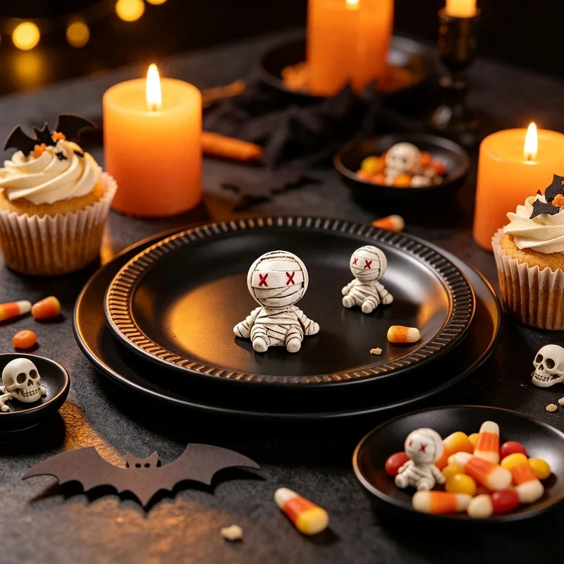 10-50 Stück Halloween Mini-Mumien-Harzfiguren, Halloween-Mikrolandschafts-Ornamente, gruselige niedliche Mumien-Statuen für Halloween-Partys – Detail 5