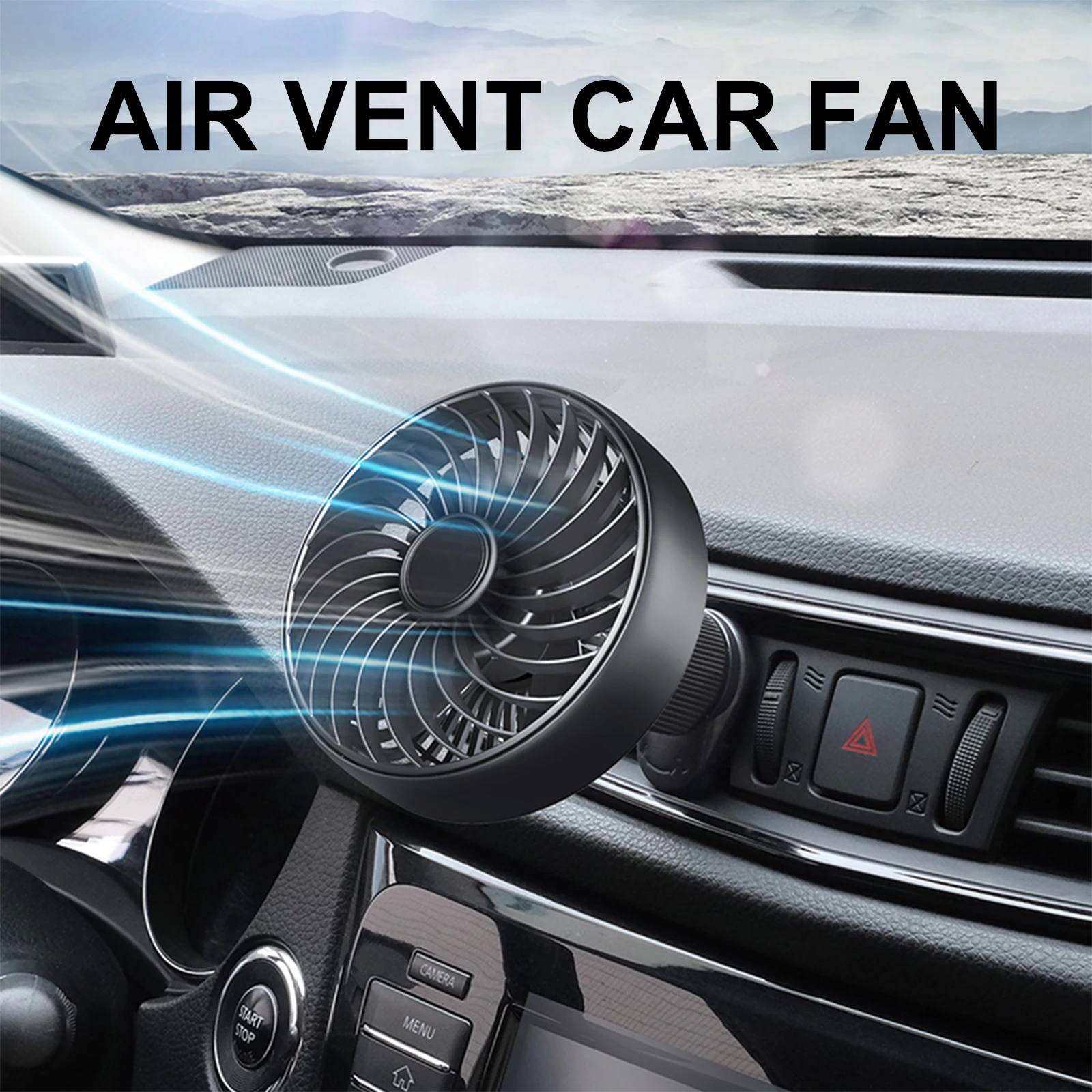 USB Charging Car Vent Clip Cooling Fan Portable Brushless Motor Air Cooler Fan With 360 Rotation & 3 Speeds for SUV Truck Van RV