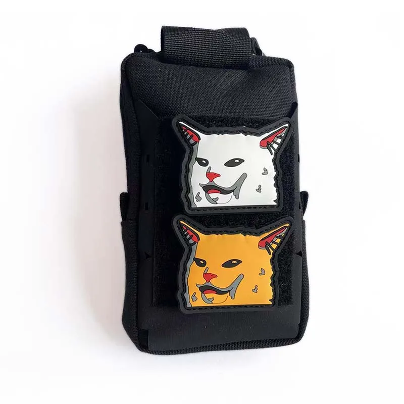 Internet-Meme-Tier Lustiges Katzen-Gesicht PVC-Moral-Patches, PEW Madafakas Gun Gesticktes Applikations-Taktik-Abzeichen für Kleidung – Detail 2