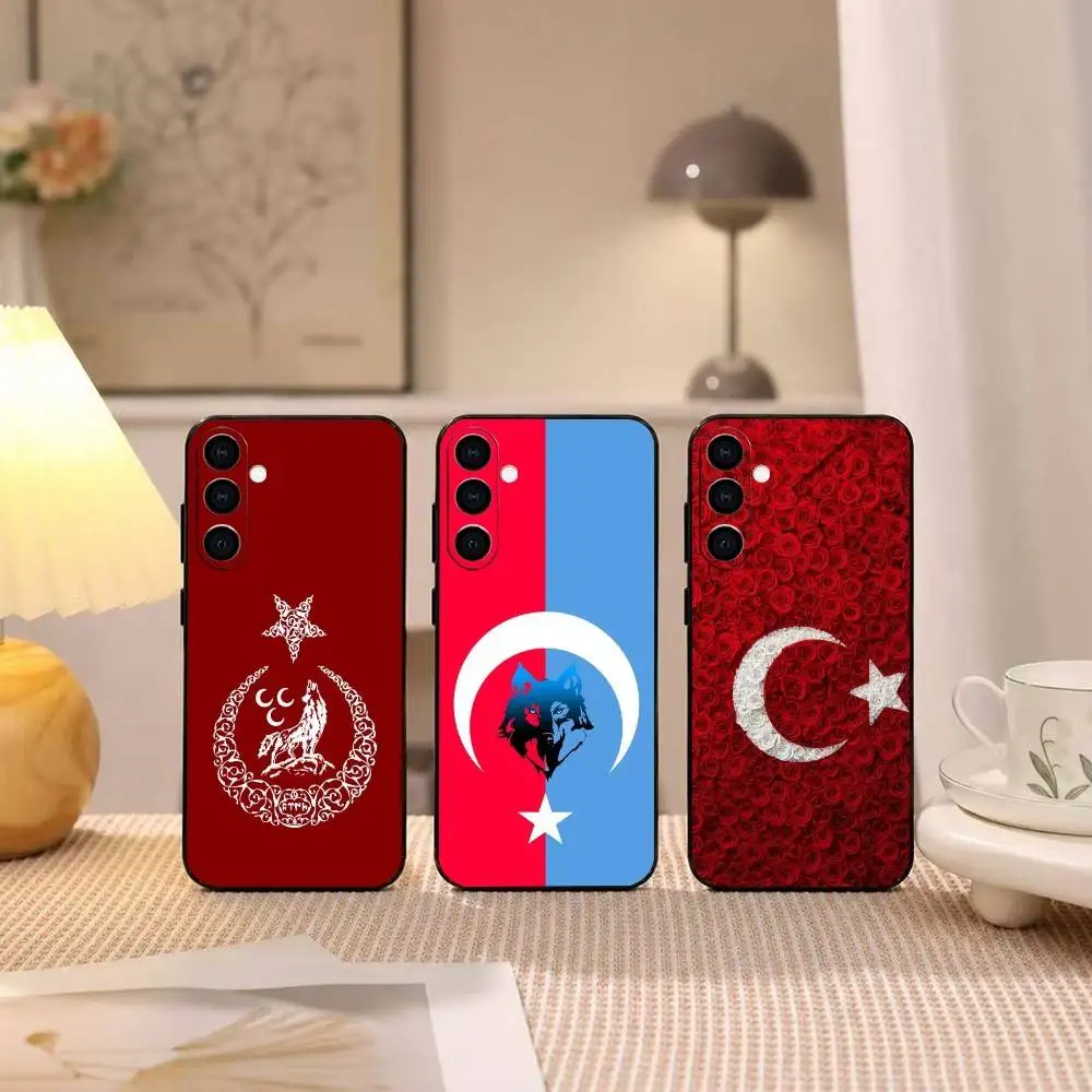 Turkic Bozkurt Crescent Star  Phone Case For Samsung Galaxy A73,A72,A71,A70,A53,A52,A51,Others Soft Black Cover