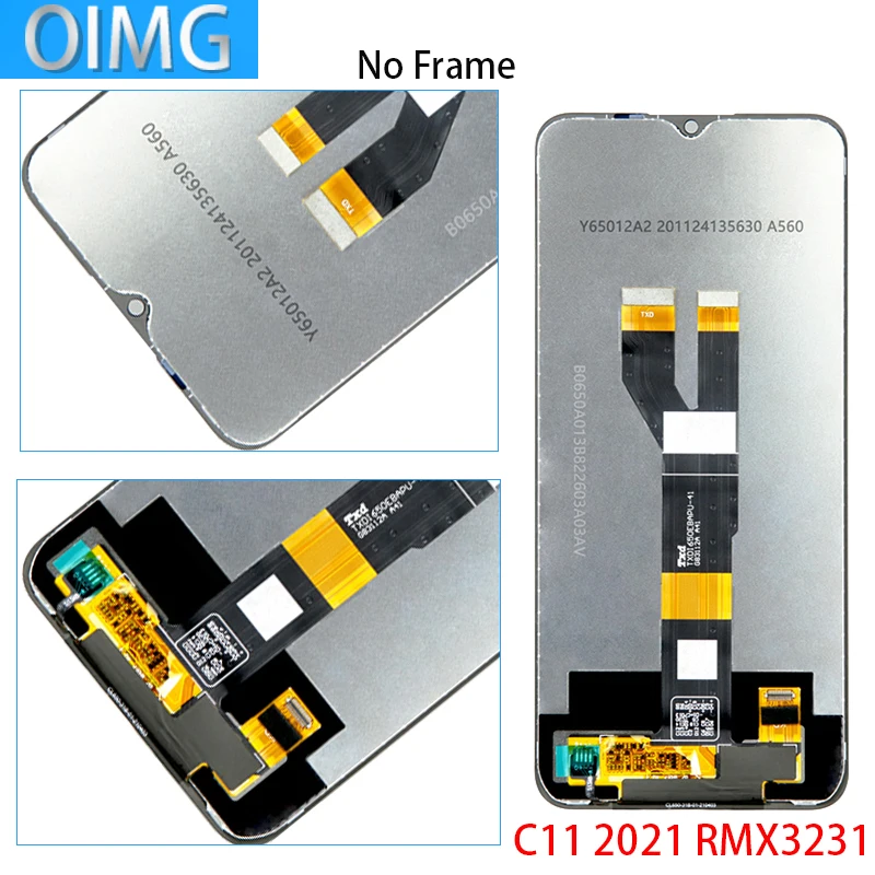 For OPPO Realme C11 2021 Original LCD Display With Frame Touch Screen Panel Digitizer Replacement Parts RMX2185 RMX3231