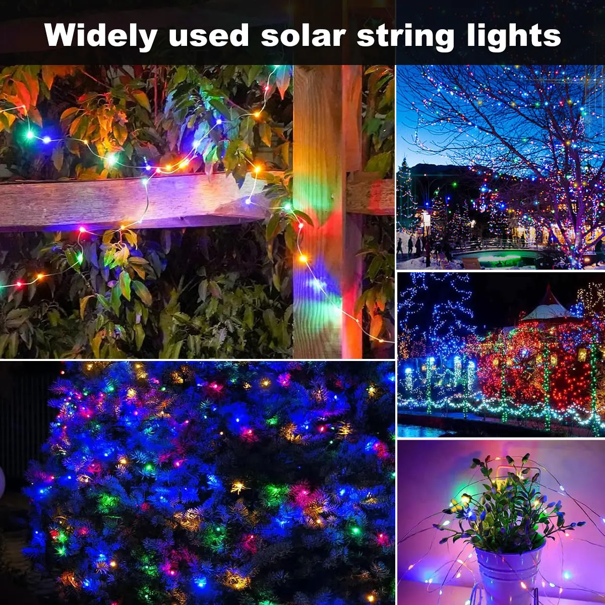 7 متر/12 متر/22 متر/32 متر/42 متر الشمسية عيد الميلاد سلسلة أضواء IP65 مقاوم للماء أضواء شجرة عيد الميلاد 8 طرق أضواء حفلة الهالوين الجنية