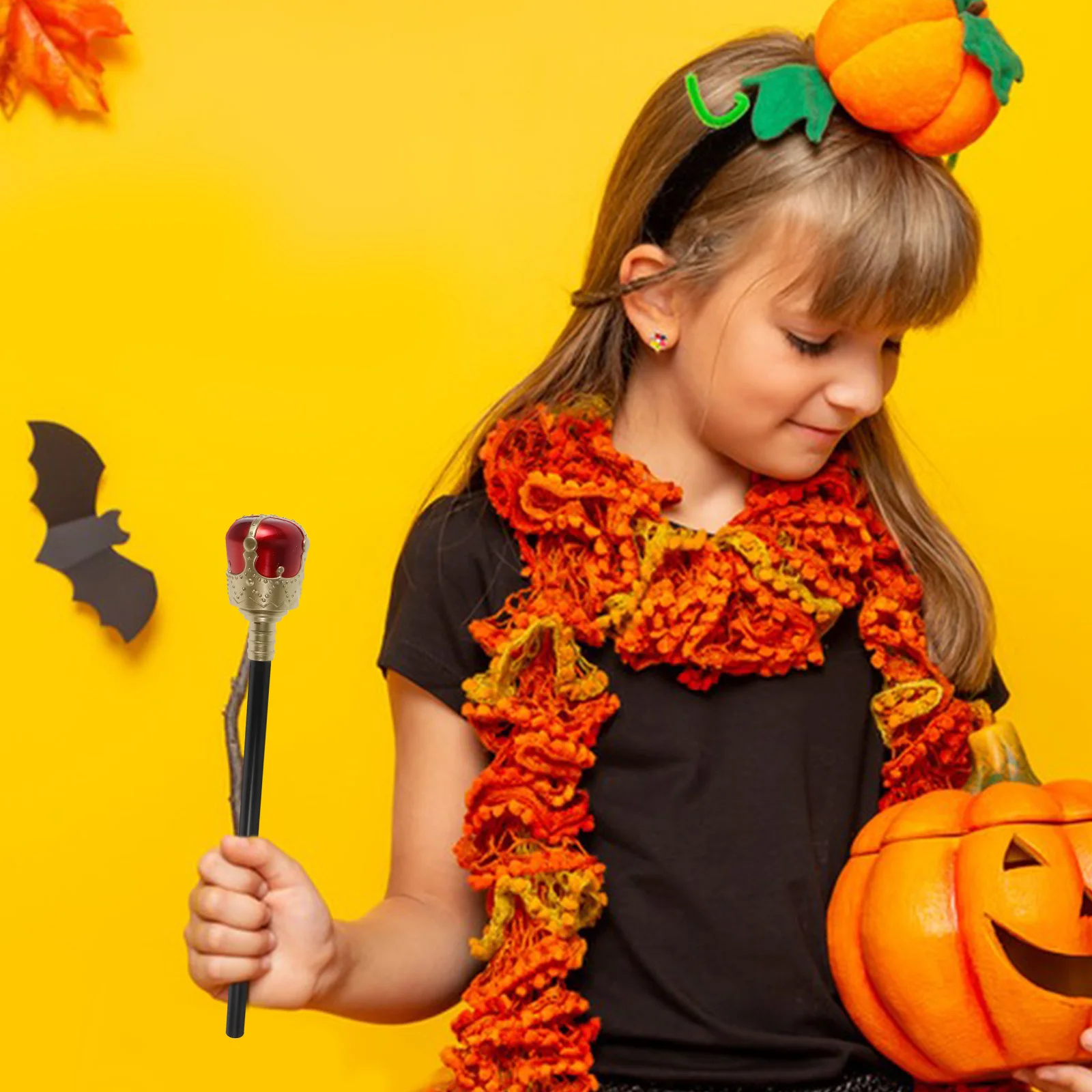 Cetro de rey de Halloween para niños, disfraz de juego de rol, accesorio de actuación de fiesta, disfraz de rey cetro, 2 uds.