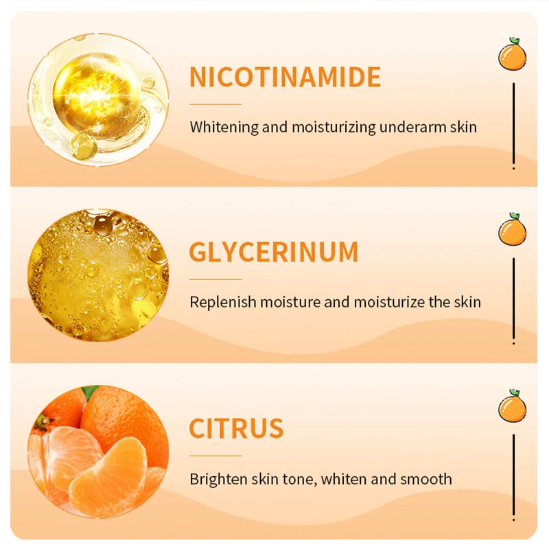 Crema blanqueadora de vitamina C para axilas, crema blanqueadora para axilas, codos, rodillas, loción corporal hidratante, crema iluminadora para el