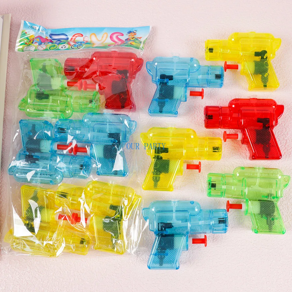 6Pcs Transparent Spray Water Guns Hawaii Summer Beach Toy for Kids Birthday Party Favors Baby Shower Pool Bath Toy Pinata Filler