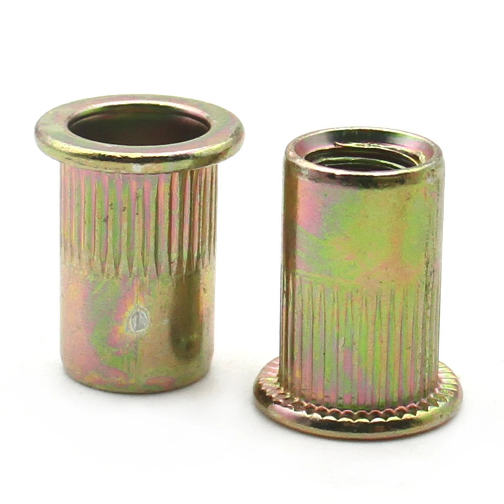 2/5/10/20 قطعة عالية القوة دائم موثوقة مخرش شقة رئيس برشام المكسرات M3 M4 M5 M6 M8 M10 M12 الثقيلة الخيوط إدراج الزنك