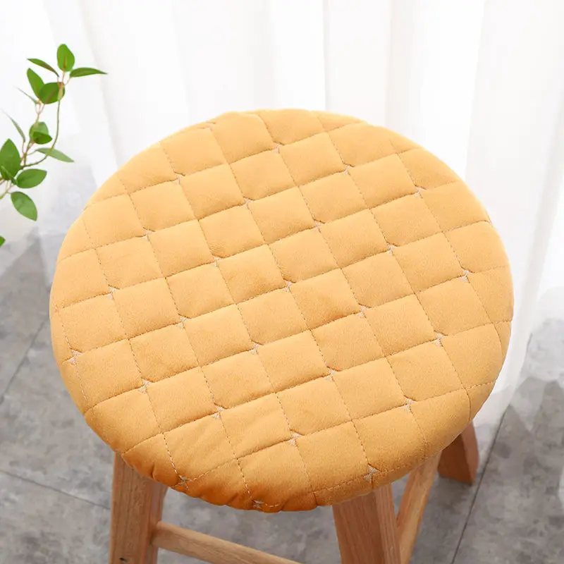 Dutch wool round bench seating quilted warm close skin soft silicone non-slip bottom round cushion refreshment room hotel