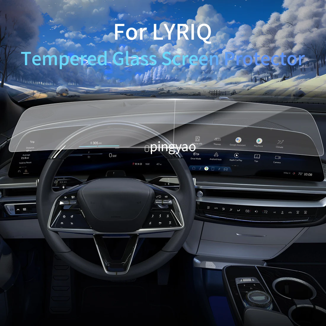 

Car Sticker Screen Protector Navigation Display Tempered Glass Protective Film Car Vehicle For 24 Cadillac LYRIQ
