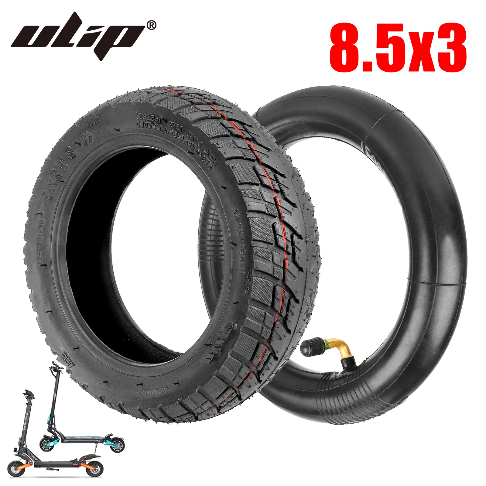 Ulip 8.5x3 Inch Tire & Ulip 8 1/2x2 Thicken Inner Tube For Electric Scooter VSETT 8 9 9+ Zero 8 9 Off-road Tyre 8.5*3 (50-134)