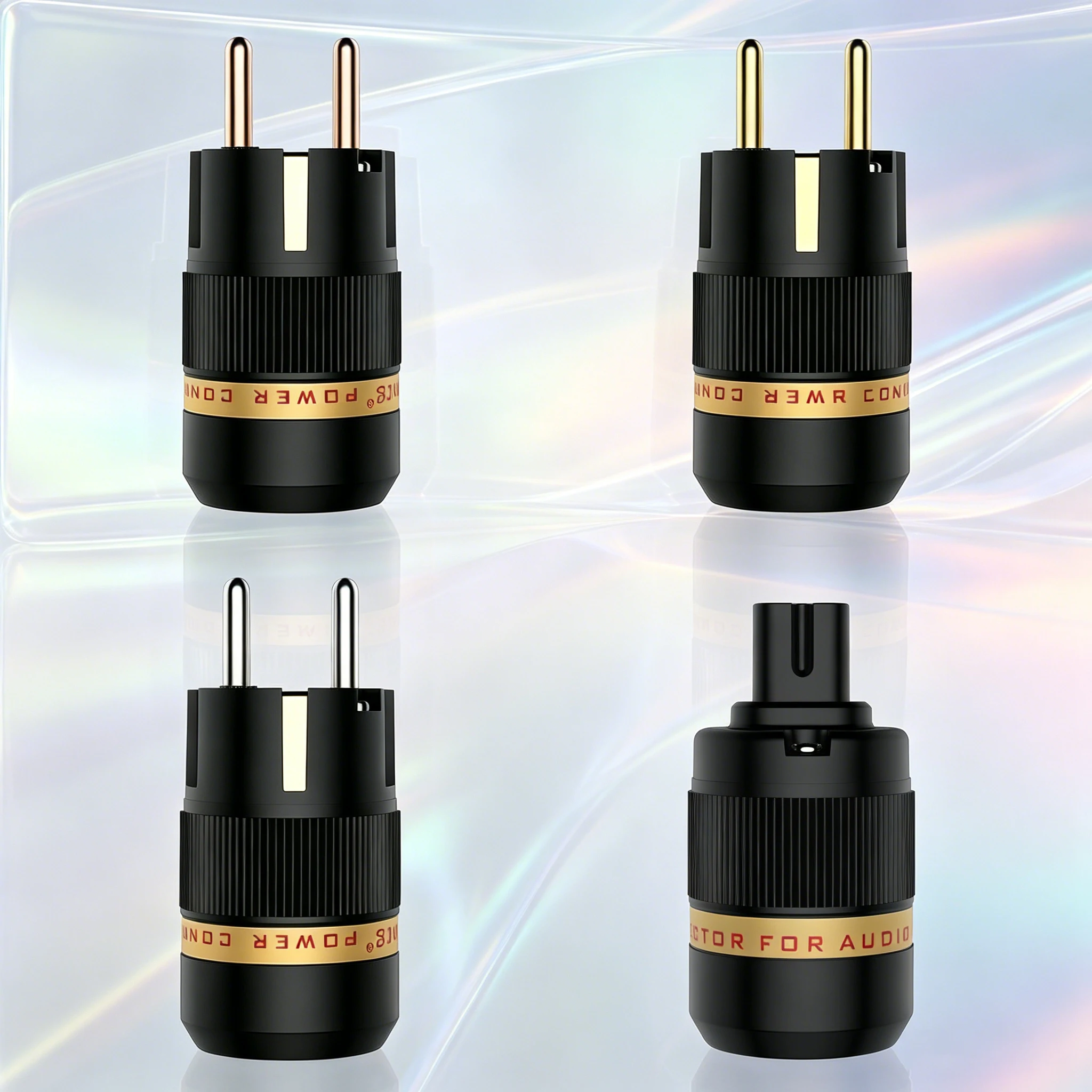 

Viborg VE501/S/G/R VF508/S/G/R Pure Copper Silver Gold Rhodium Plated Schuko Power Plug Figure 8 C7 IEC HiFi Audio EU Connector