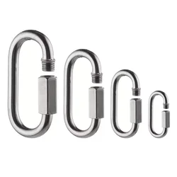 Threaded Quick Link,Stainless Steel Oval Locking Carabiner Clip,Tow Chain Quick Links,Diameter Rope Connector for Trailer,Swing