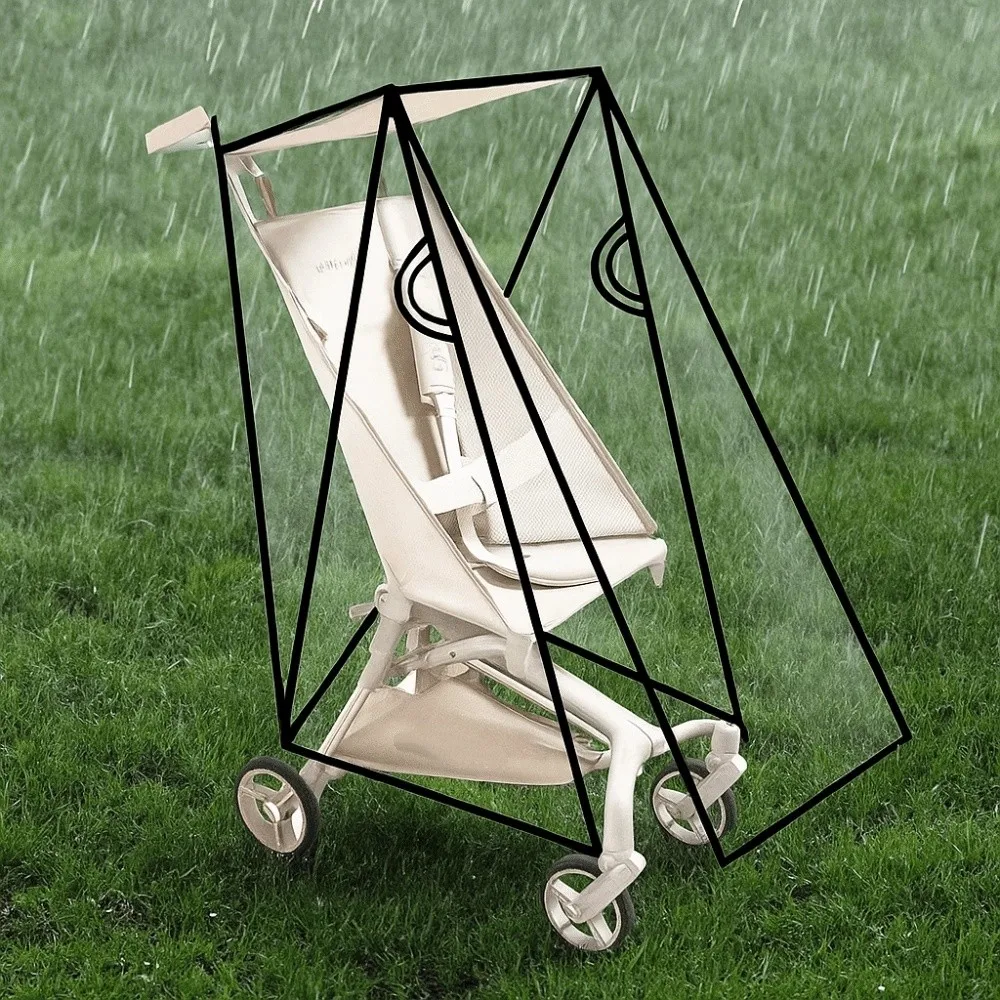 

Transparent Baby Umbrella Stroller Rainproof Cover Windproof Travel Pocket Stroller Rain Cover Nobstructed View