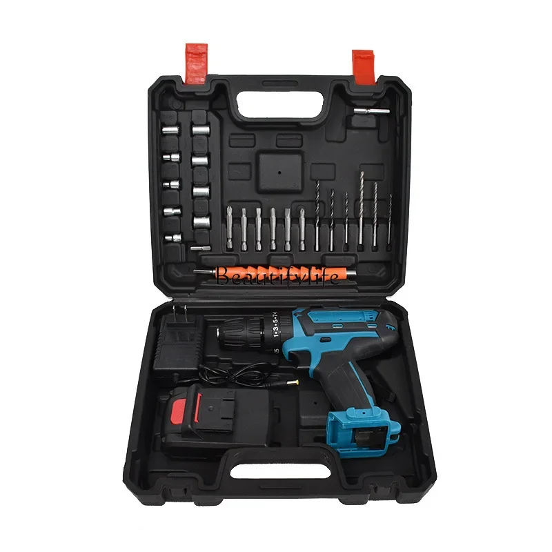 Electric impact hand drill screwdriver lithium multi-function two-speed lithium battery