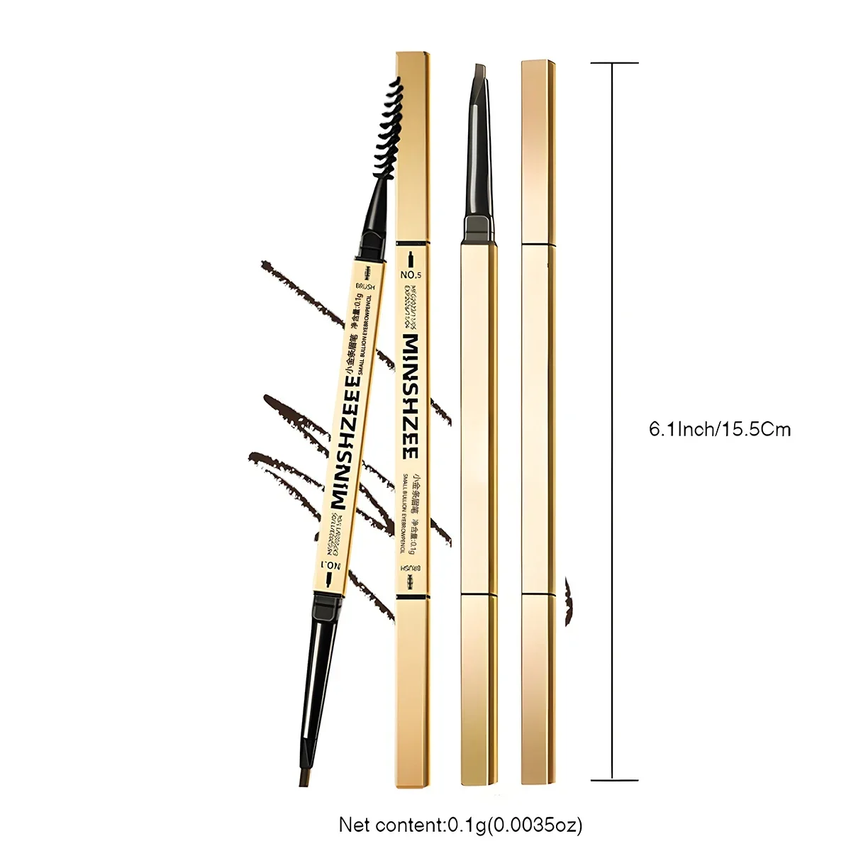 Wodoodporny matowy długopis do brwi makijaż podwójna główka trwały brązowy nie rozmazany ołówek do brwi odcień z pędzelkiem kosmetyki