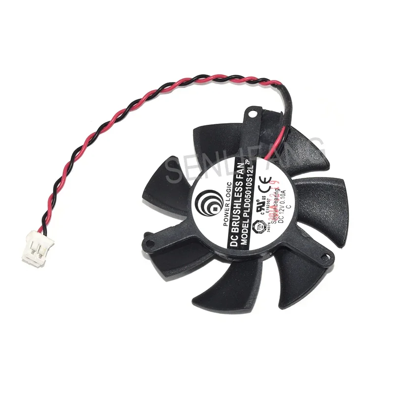 For GT220 GTS210 Heatsink Cooling Aluminum Graphics Card Cooler Fan PLD05010S12L DC12V 0.1A 2 Pins 47mm diameter hole pitch 39mm