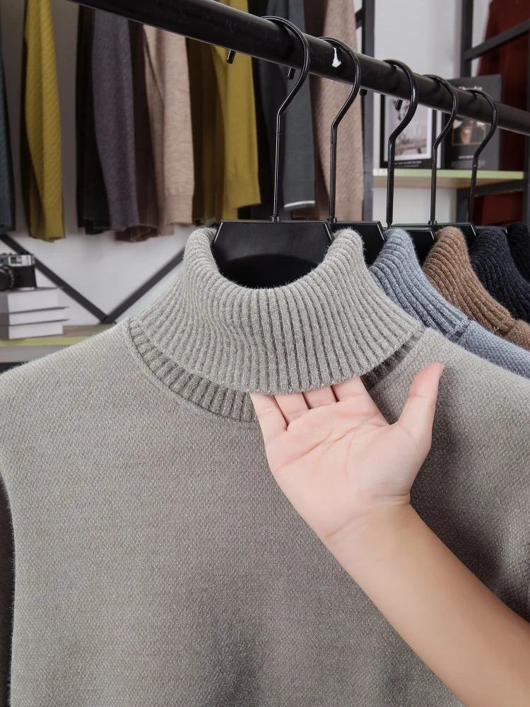 Hochwertiger Herren-Pullover der Marke Paul Pony mit klassischer Stickerei, dickem Samt, Winter-Neuheit, warm, mit hohem Kragen, modisch, lässig, gestrickt – Detail 9