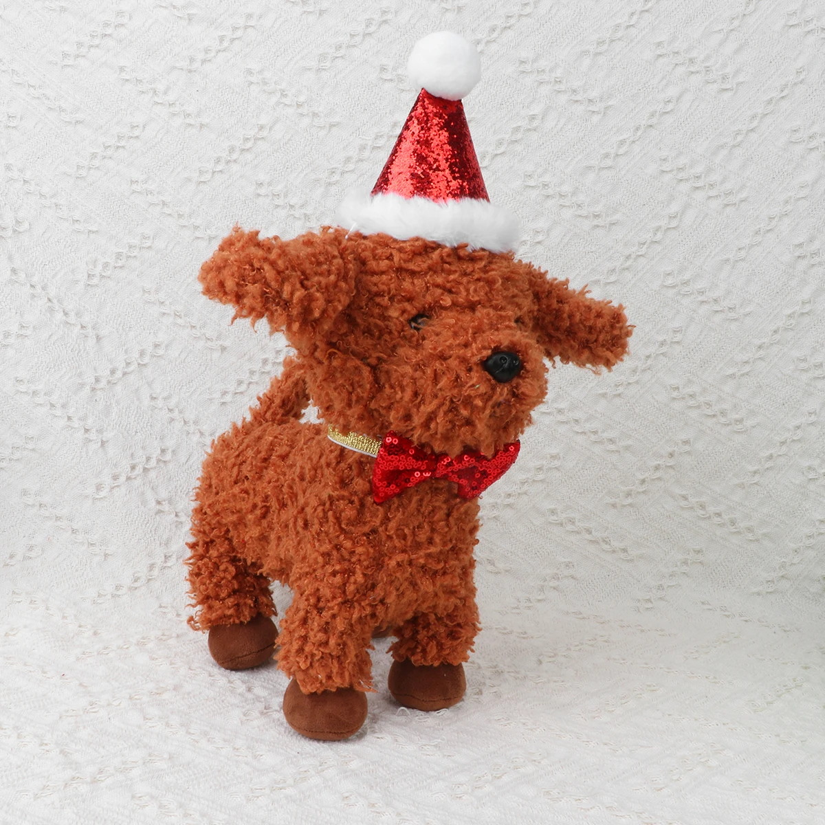 2Pcs Pet Christmas Hat Bow Tie Adjustable Collar Costume Holiday Party Dog Cat Accessories Pet Hat with Bowknot