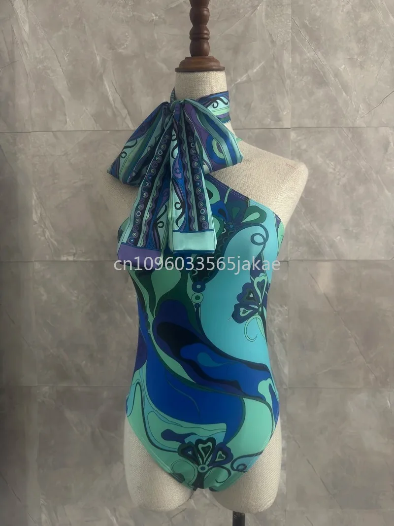 

Classic Design Women's Headband Swimsuits Designer Brand Lady Scarf Bikini Set