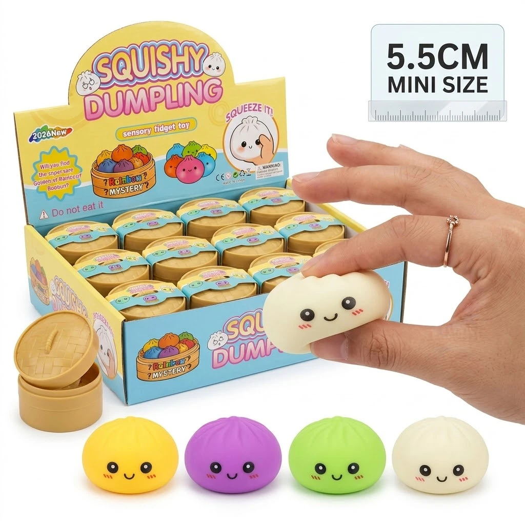 Neuartiges 5,5cm Mini-Dumpling Squishy Spielzeug Weicher Gedämpfter Brötchen-Fidget-Sensorik-Anti-Stress-Spielzeug Langsam Aufsteigendes Spielzeug für Kinder
