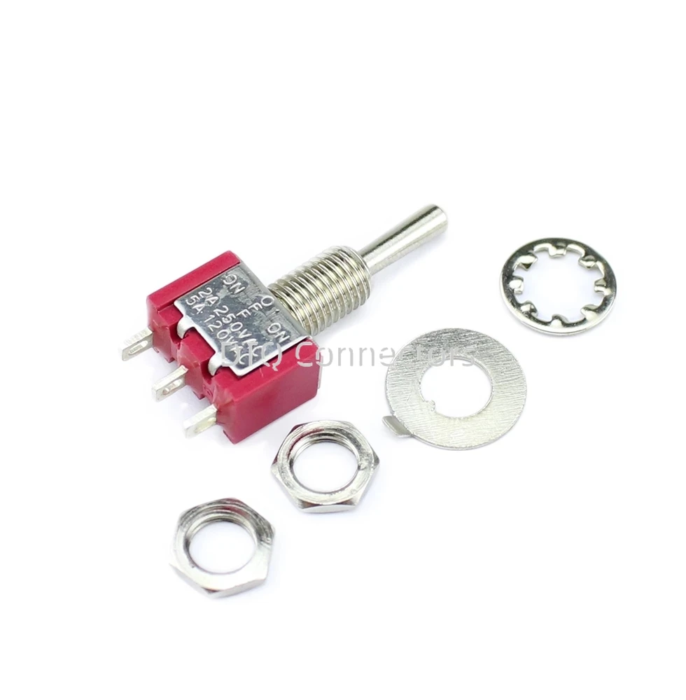 5pcs / 10pcs 6mm button switch red mts-123 double side reset moving head toggle switch 3-pin 3-gear micro rocker button