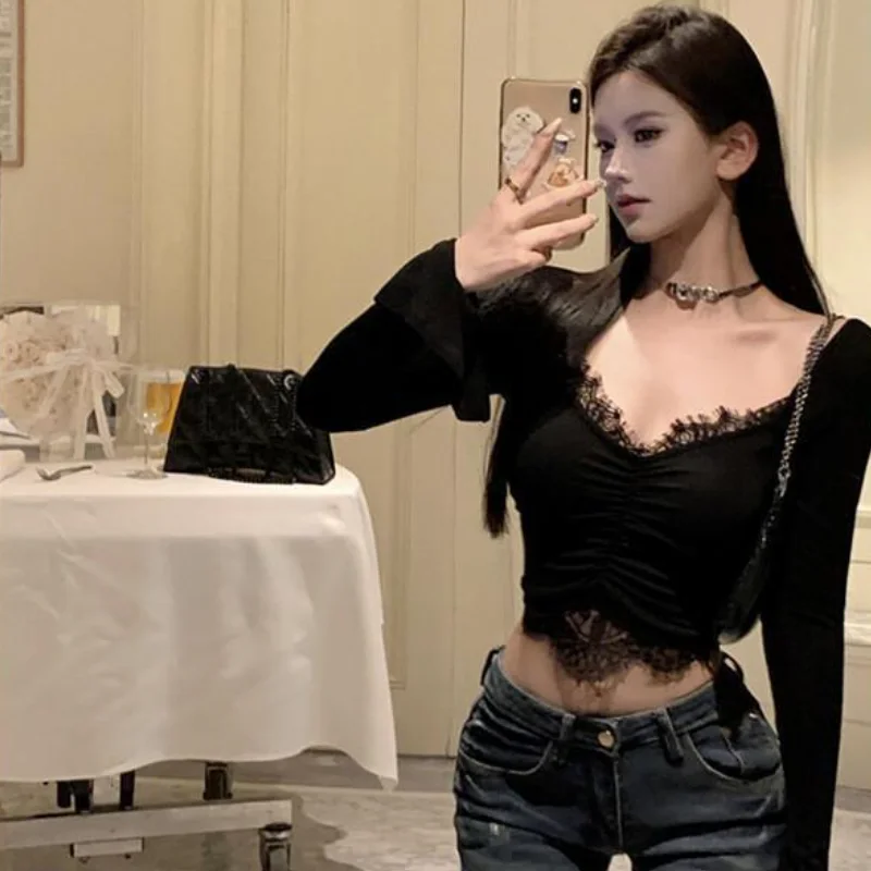 

Горячая весна и осень Kawaii модный базовый слой для отдыха женская одежда топы студенческая внутренняя одежда с длинными рукавами мультфильм новый стиль