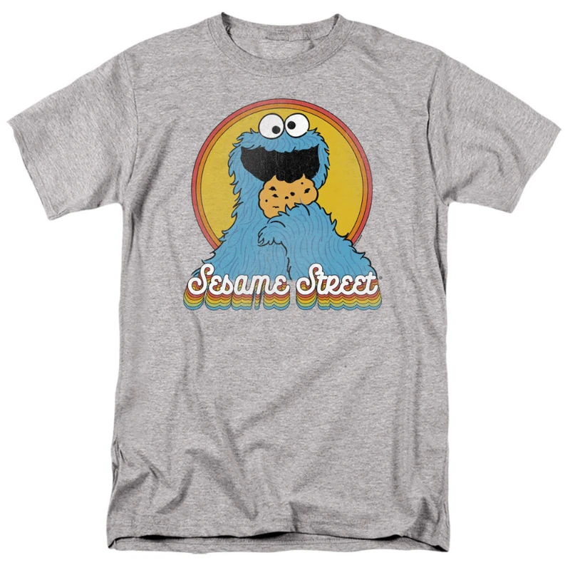 Sesame Street Sesame Street Colorful Group Adult Unisex T-Shirt Big Bird Cookie Monster T-Shirt Short Sleeve Graphic T-Shirt view 2
