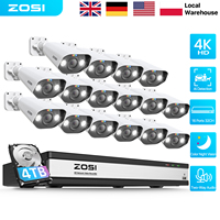 ZOSI 16CH 8MP/5MP PoE Security Camera System AI Person Vehicle Detection 2 Way Audio IP Cam 4K CCTV Video Surveillance NVR Kit