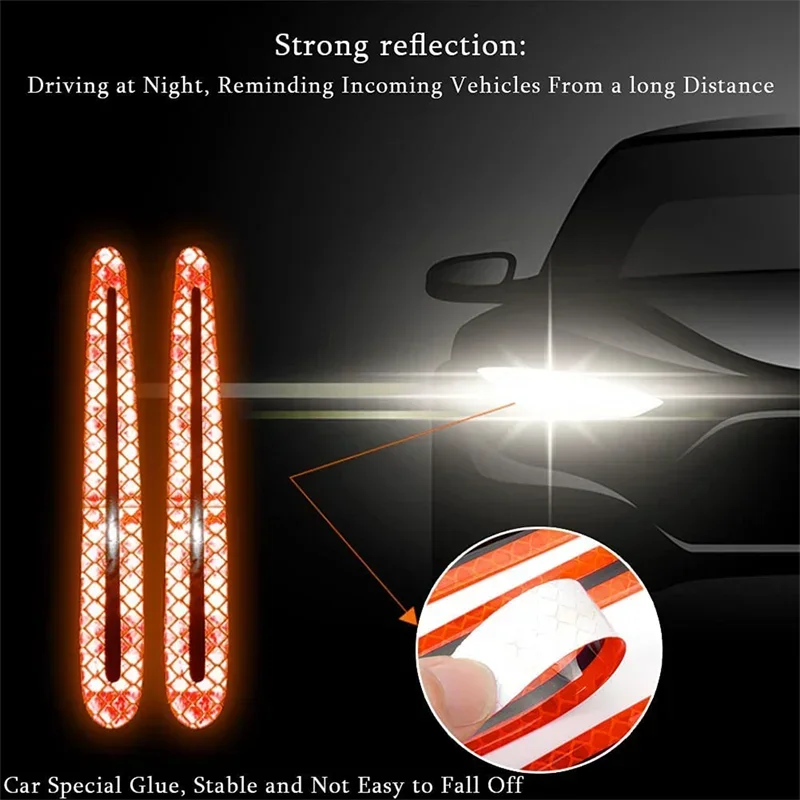 Car Door Handle Reflective Sticker Protection Sticker Door Handle Paint Surface Anti-scratch Reflective Sticker Car Accessories